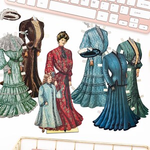 Vintage 1904 Paper Doll Fussy Cut Women Fashion Model Antique High Quality Clothing Printable Ephemera Victorian American Instant Download