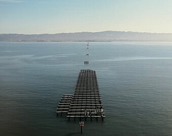 The Far End of The Berkeley Pier Looking East, Berkeley, California. Unique Fine Art Matted Photographic Print by Philip Rowntree.