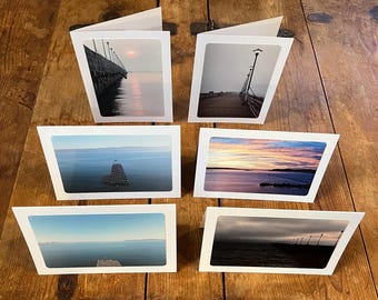 Six Views of Berkeley Pier : Handmade (Blank Inside) Gift Cards + Envelopes - Made in Berkeley Ca - Fine Art Photography by Phil Rowntree
