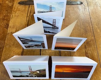 Six Views of The Golden Gate Bridge : Handmade (Blank Inside) Gift Cards + Envelopes -Handmade in Berkeley Ca - Fine Art Photography