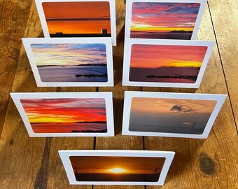 Seven Golden Gate Sunsets : Handmade (Blank Inside) Gift Cards + Envelopes - Handmade in Berkeley Ca - Fine Art Landscape By Phil Rowntree