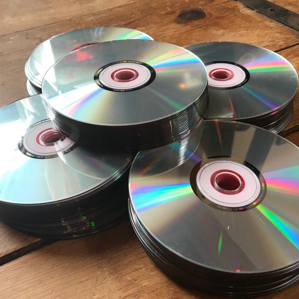 100 CDs - DVDS - Discs  for Upcycling, Repurposing, Arts/Crafts Projects, Collection, Lot , Wholesale, Reflective Iridescent *Free Shipping*