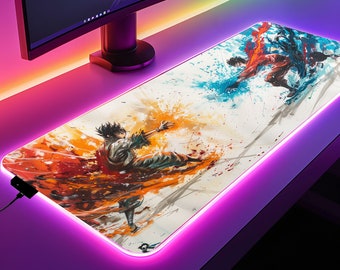 XL LED Gaming Desk Mat | Power Punches | Extended Mouse Pad