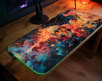 LED Gaming Desk Mat | Skulltopia | Extended Mouse Pad