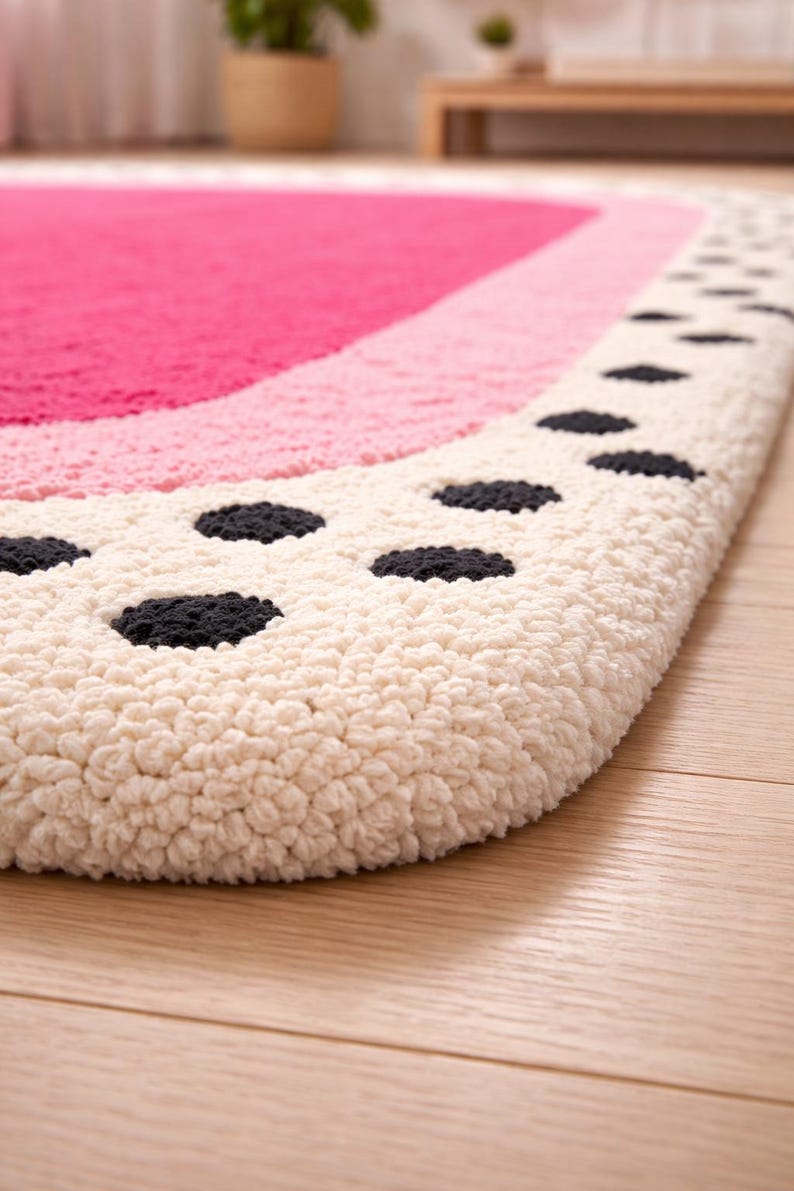 Border Area Rug Pink Playful Pink Polka Dot Area Rug: Vibrant Two-tone Fuchsia Border With ...