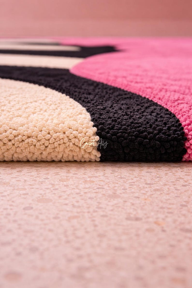 Pink Zebra Shape Rug 3D Hot Pink Zebra Rug - Abstract Cloud Hand Tufted Area Decor - Funky ...