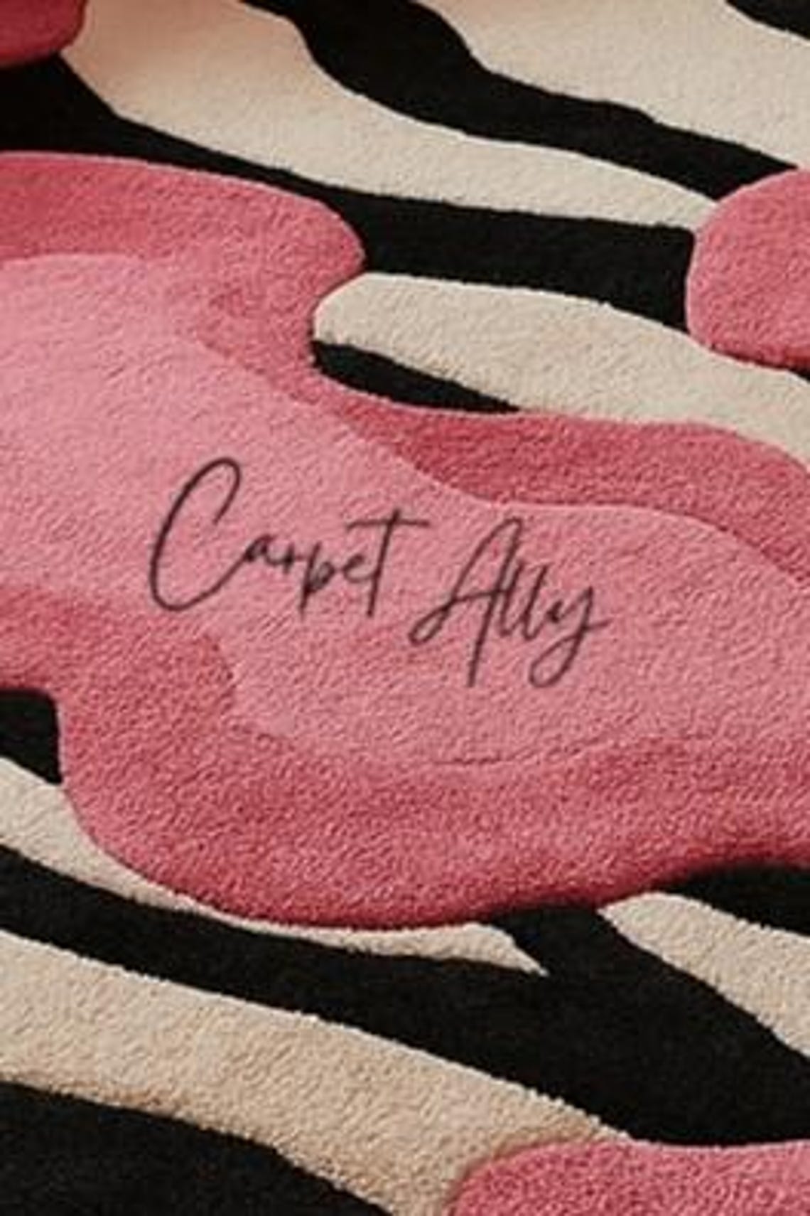 Pink Zebra Shape Rug Hand-tufted Zebra Rug | Hot Pink Abstract Pop Art Decor - Etsy