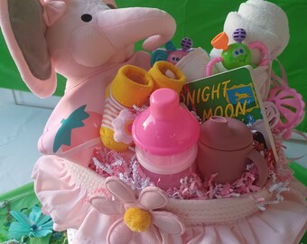 Baby girl gift basket