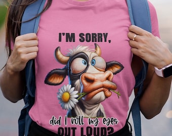 Funny Cartoon Cow T-Shirt: Sarcastic Teen Gift