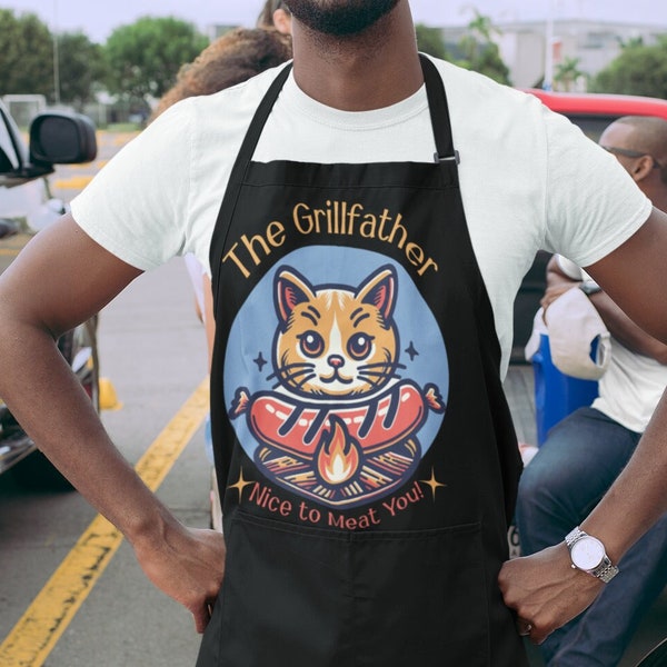 Fathers Day Custom Kitchen Apron | Fathers Day Gift | Best Chef Apron | Best Grandpa Gift | Mens Apron | Grill Master | Funny Dad's Apron