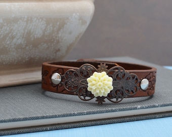 Pulsera de manguito de cuero