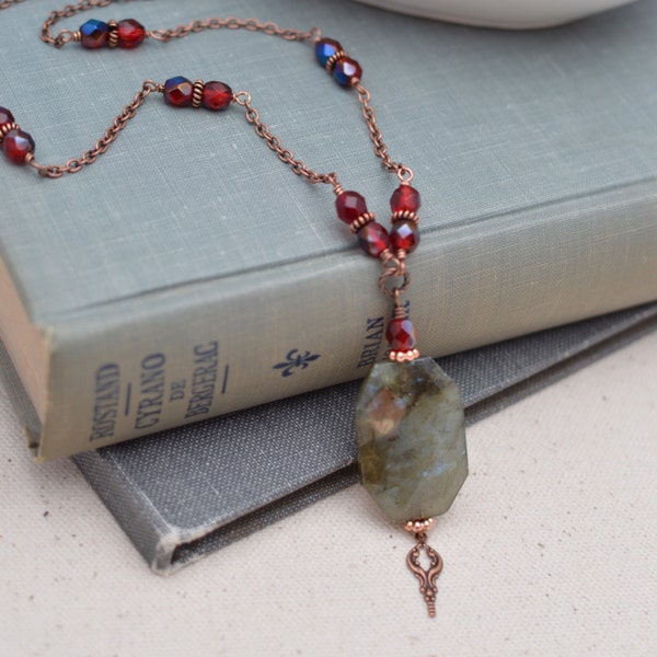 Labradorite and Antiqued Copper Necklace