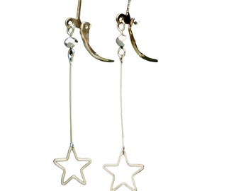 Silver or Gold Star Earrings