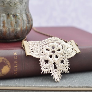 Crocheted Lace Boho Necklace image 1