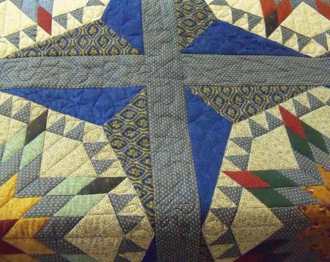 Blue Stars Quilt in Royal and Navy Queen Size Etsy