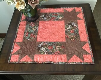 Square table topper Wall hanging in a four square star design