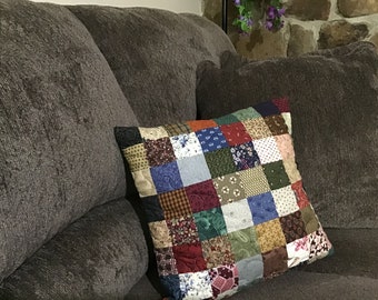 Patchwork quilted Pillow COVER for 16” pillow form  envelope style closure #2