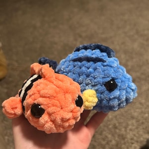 Crochet Nemo and Dory Stuffed Animals
