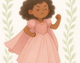 STRONG PRINCESS Wall Art - Pastel Nursery Printable - Instant Download - Baby Shower Gift - 5x7 to 18x24