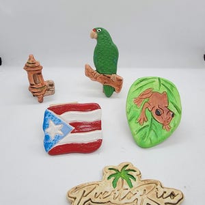 Puerto Rican Cultural Magnets - Handmade Ceramic magnets- Puerto Rico Designs