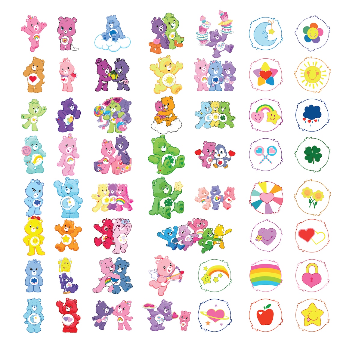 Care Bears Belly Badges Svg, Care Bear SVG Bundle, Care Bears Png, Care ...