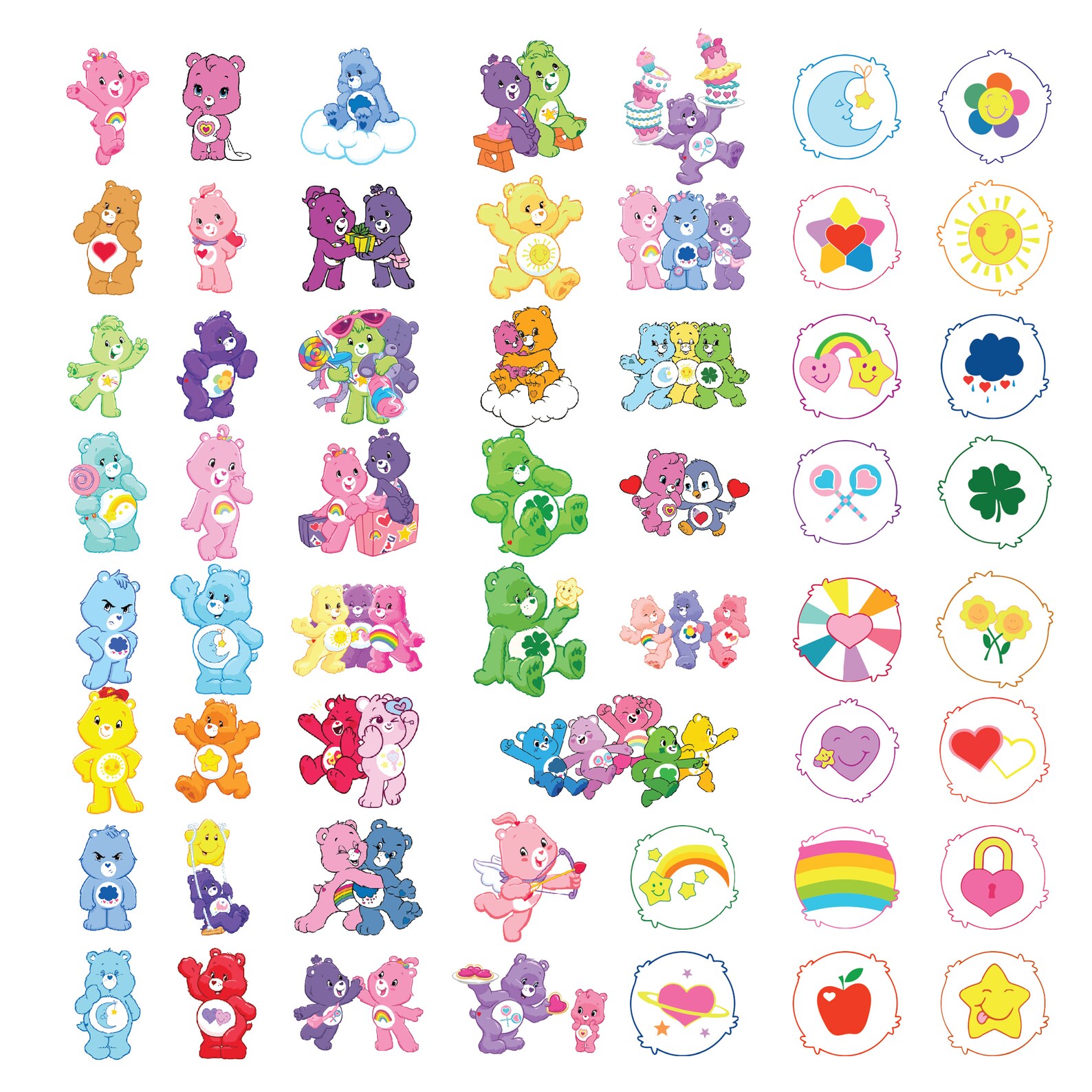 Care Bears Belly Badges Svg, Care Bear SVG Bundle, Care Bears Png, Care ...