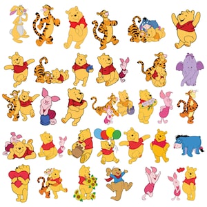 Lot Winnie l'ourson SVG, Tigrou Png, Svg Bourriquet, Winnie l'ourson Png, Winnie l'ourson Png, Tigrou Bourriquet et porcelet svg