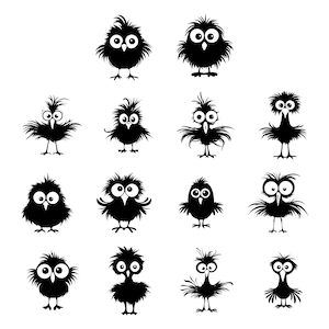 Cartoon Birds SVG Bundle, Bird Silhouette, Bird SVG, Bird Svg Bundle, Flying Bird Svg, Animal Svg, Bird Clip Art, Files for Cricut