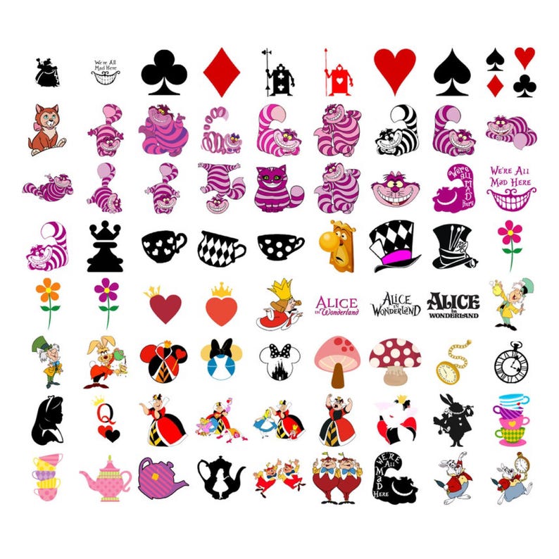 Alice in Wonderland SVG Bundle, Princess Svg & Png Files for Cricut ...