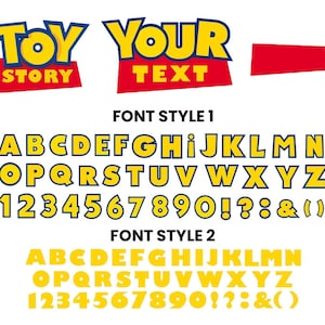 Police de caractère Toy Story SVG, SVG Toy Story, Svg alphabet Toy Story, lettres Toy Story, chiffres Toy Story Svg, clipart Toy Story, lettres Toy Story