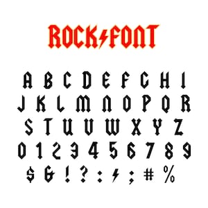 Fuente Rock, Fuente Hard Rock, Fuente Heavy Metal, Fuente Musica, Fuente Metal, Fuente Fiesta, Fuente Svg, Fuentes, Svg, Png, Dxf, Ttf, Descarga Instantánea