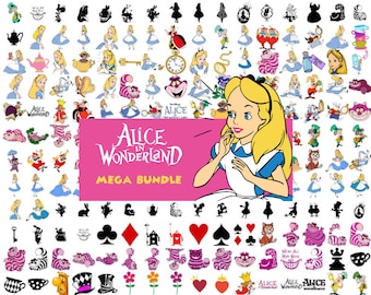 Peut inclure: Une grande collection d'images clipart numériques sur le thème d'Alice au pays des merveilles. Les images incluent des personnages comme Alice, le Chapelier fou, le Chat du Cheshire et la Reine de cœur. Il y a aussi des images de cartes à jouer, de tasses à thé et d'autres symboles emblématiques de l'histoire.