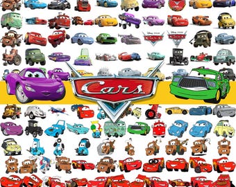 Paquete SVG de autos, autos svg, Lightning McQueen svg, Cars PNG clipart, Para camisa de autos, Silueta de Lightning McQueen, Cars Movie Svg