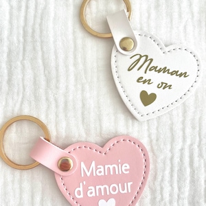 Porte-clés personnalisé, cadeau maîtresse, cadeau atsem, porte clés en forme de cœur, cadeau fête des meres, parrain, marraine