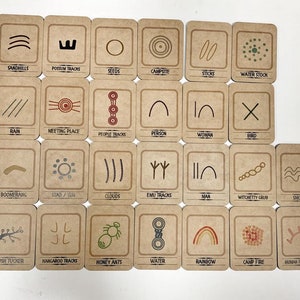 aboriginal , indigenous, symbols flash cards  - 26 cards pack