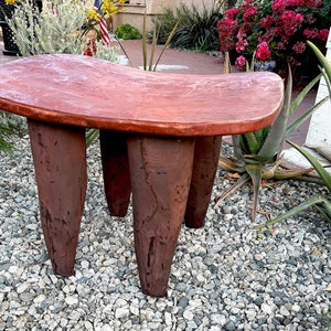 28&quot; Senufo Stool X-Large Hand-carved Wooden Side Stool | Wood Stool| African Senufo Tribal Art | End Table Stool | Side Stool