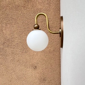 Handmade Wall Sconce--Mid Century Aged Brass--Solid Brass Wall Sconce light