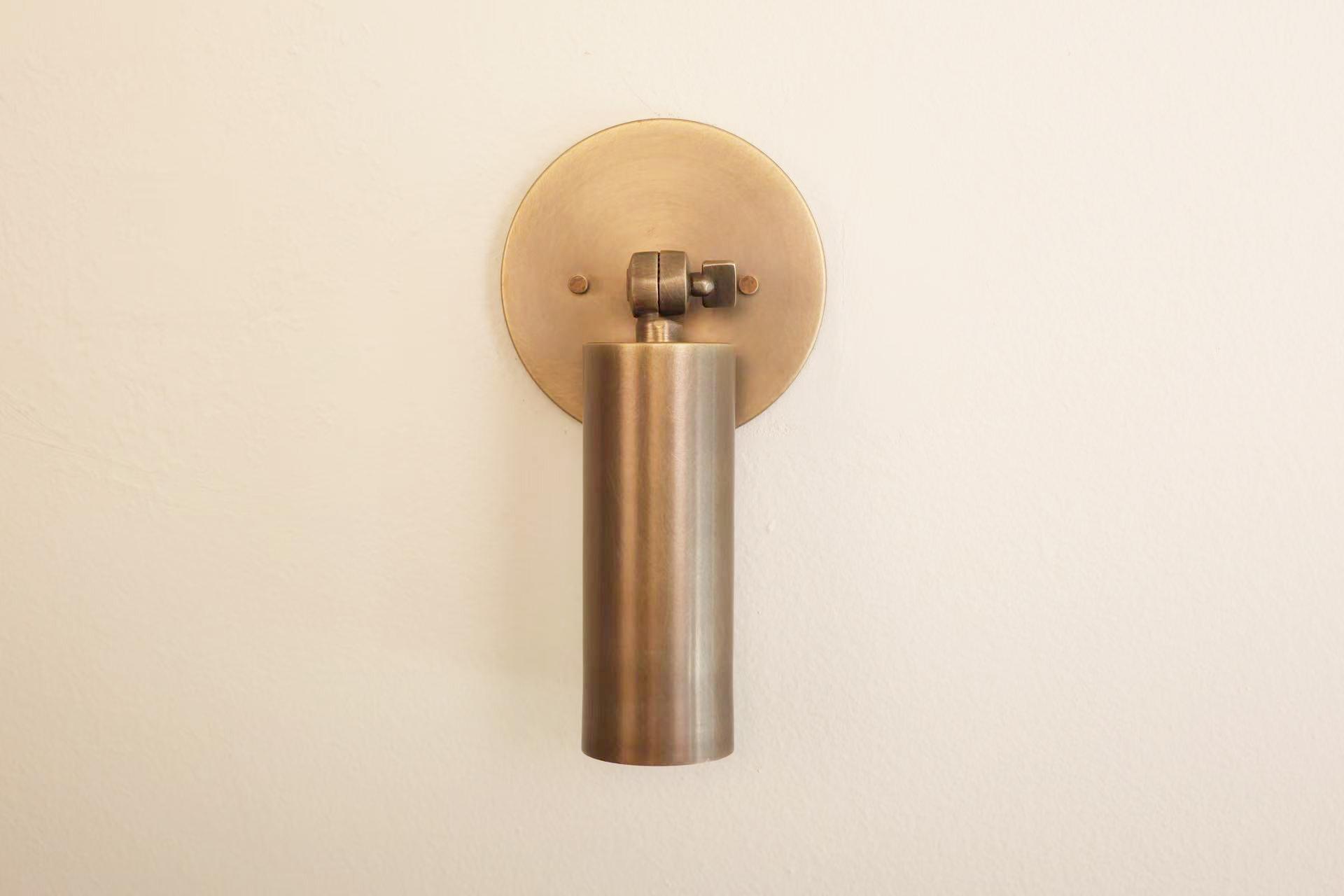 Adjustable Angle Wall Sconce--Mid Century Aged Brass--Solid Brass Wall Sconce light