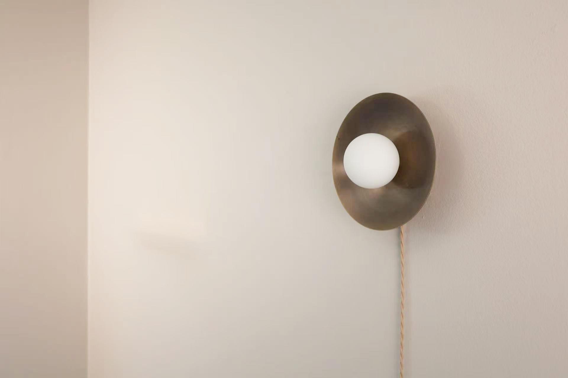 Plug in Wall Sconce--simple Modern Wall Light--solid Brass Wall Sconce ...