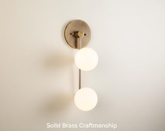 Modern Handmade Vintage Wall Sconce--Mid Century Aged Brass--Solid Brass Wall Sconce light