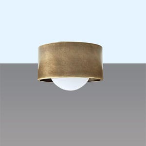 Faretto da soffitto - Ottone invecchiato di metà secolo - Lampada da soffitto in ottone massiccio