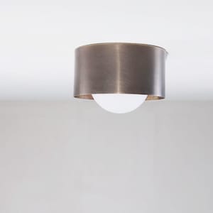 Mid Century Aged Brass Ceiling Light – Solid Brass Minimalist Spot Light