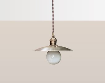 Fabric Twist Cord Pendant--Minimal Pendant--Solid brass lights