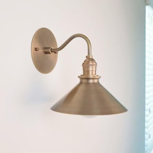 Classical Handmade Vintage Wall Sconce--Mid Century Aged Brass--Solid Brass Wall Sconce light