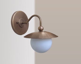 Classical Handmade Vintage Wall Sconce--Mid Century Aged Brass--Solid Brass Wall Sconce light