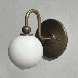 Handmade Wall Sconce--Mid Century Aged Brass--Solid Brass Wall Sconce light