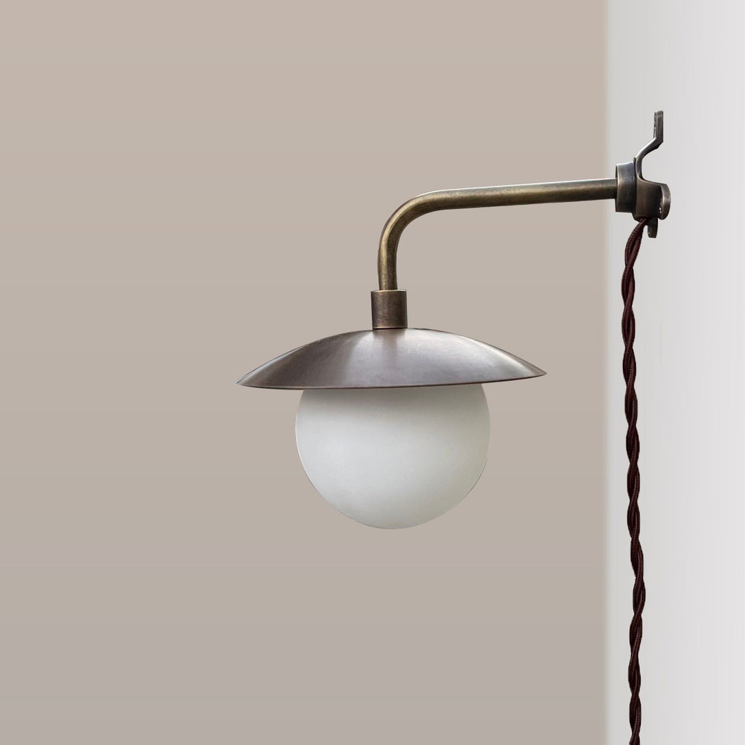 Plug in Wall Sconce--simple Modern Wall Light--solid Brass Wall Sconce ... - Simple Wall Sconce Fixtures