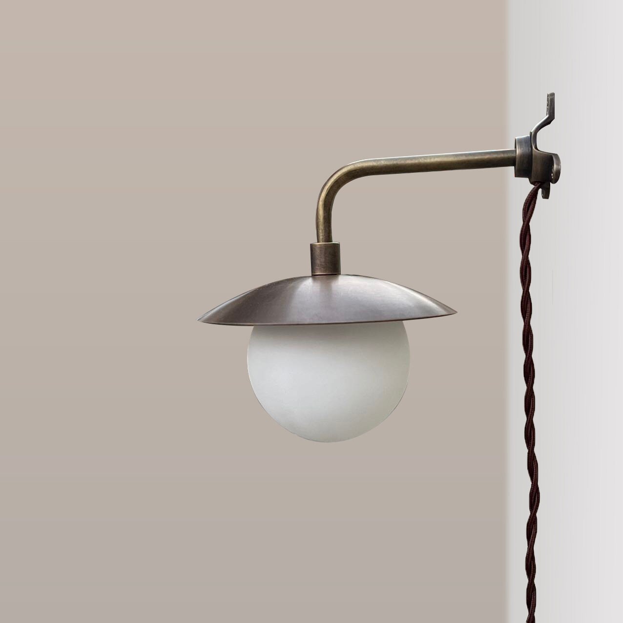 Plug in Wall Sconce--Simple Modern Wall light--Solid Brass Wall Sconce light