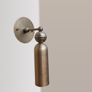 Handmade Vintage Wall Sconce--Mid Century Aged Brass--Solid Brass Wall Sconce light