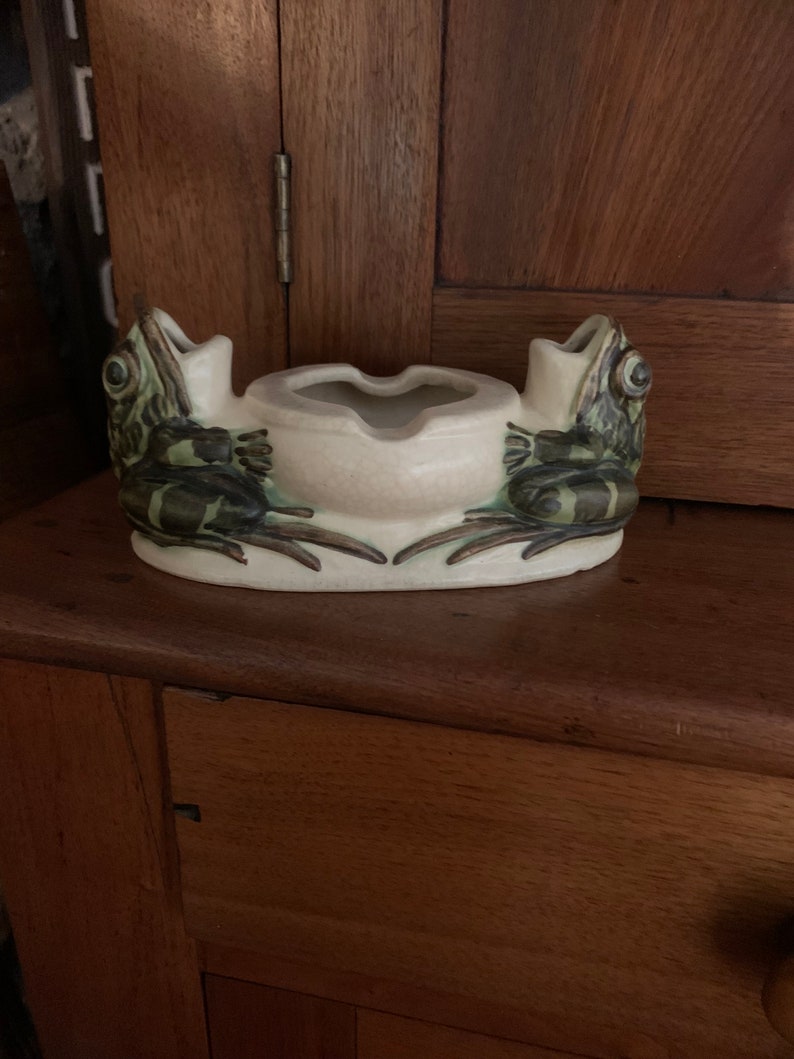 McCoy Brush Pottery Frog Ashtray image 1